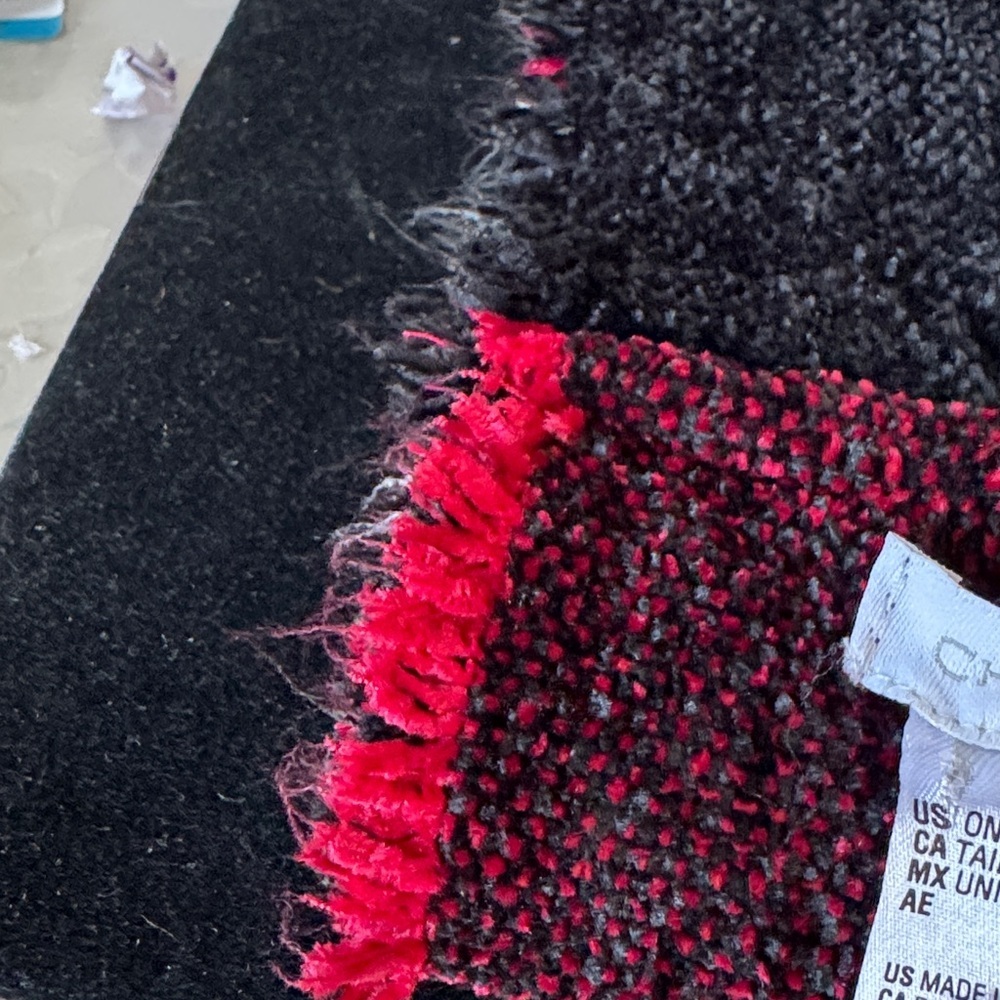 CHARTER CLUB Womens Red Chenille Fringed Infinity Scarf. Plaid Red and Black - Picture 4 of 5